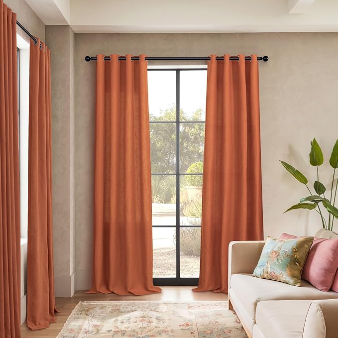 Pitalk Burnt Orange Curtains 108 Inches Long - Image 4