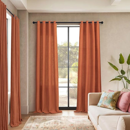 Pitalk Burnt Orange Curtains 108 Inches Long - Image 4