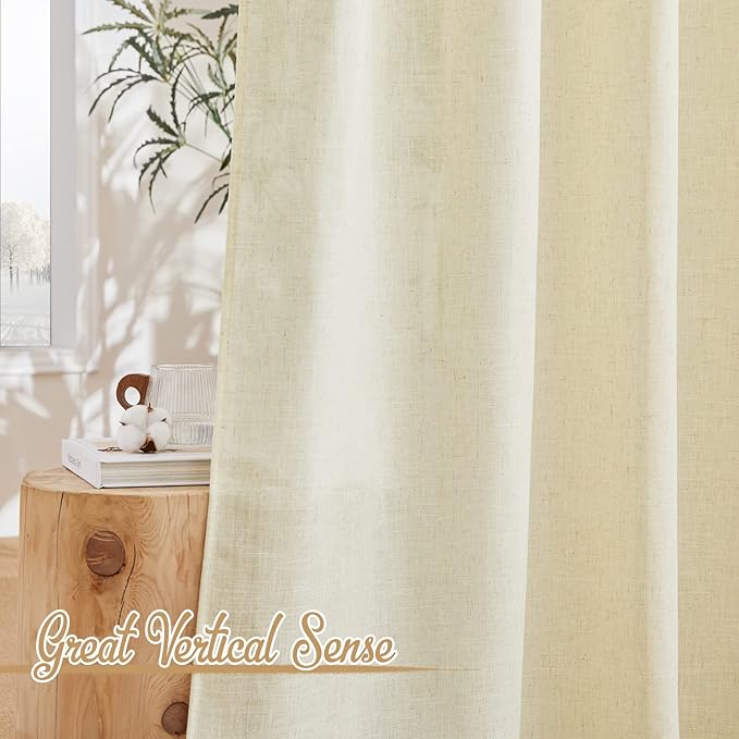 NICETOWN Linen Curtains 63 inch Long - Image 5