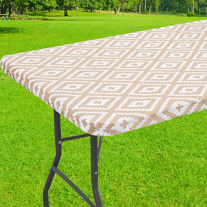 Smiry Rectangle Picnic Table Cloth, Waterproof Elastic Fitted Outdoor by Smiry