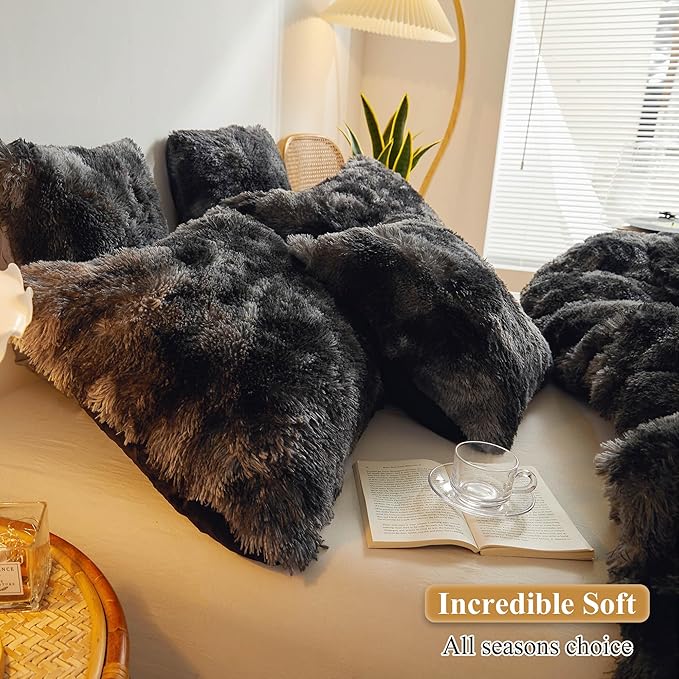 XeGe Tie Dye Faux Fur Fluffy Throw Pillow Cases, Plush Shaggy Soft Furry - Image 5