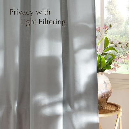 NICETOWN Light Cyan Linen Curtains - Image 3