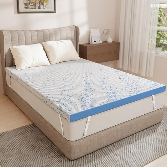 OhGeni 3 Inch Cooling Full Size Gel Memory Foam Mattress Topper Pad, Washable by OhGeni