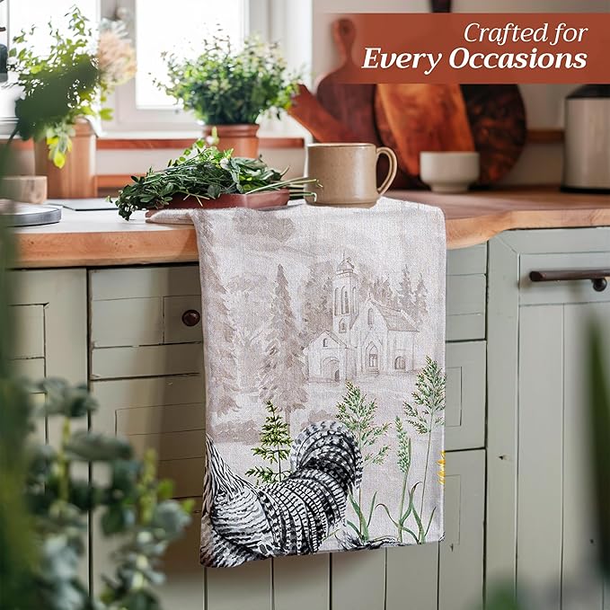 Maison d' Hermine Kitchen Towels Set of 3 100% Cotton 27.50" x 20" Reusable - Image 6