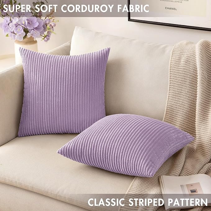 MIULEE Winter Pack of 2 Corduroy Pillow Covers Soft Soild Cushion Cases - Image 3