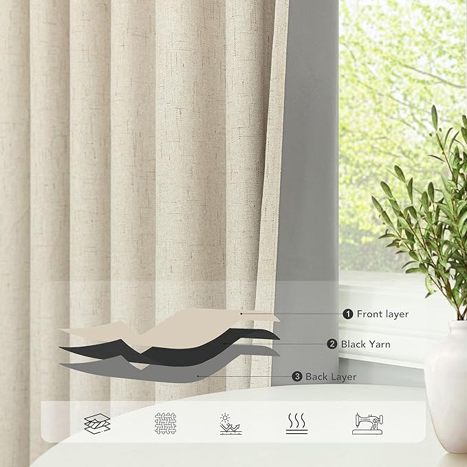 Pitalk Closet Curtains for Open Closet Doors Sliding Panels Burg 78 Inch Length - Image 5