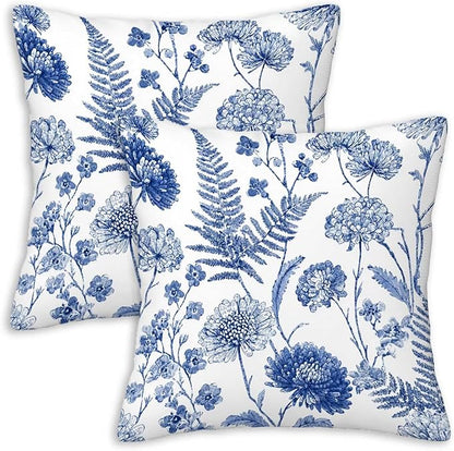 Throw Pillow Covers 18x18 Set of 2, Summer Floral Cushion Covers, Decorative by Unknown