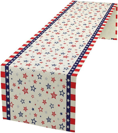 4th of July Table Runner, America Memorial Day Independence Day Stripe Stars by Unknown