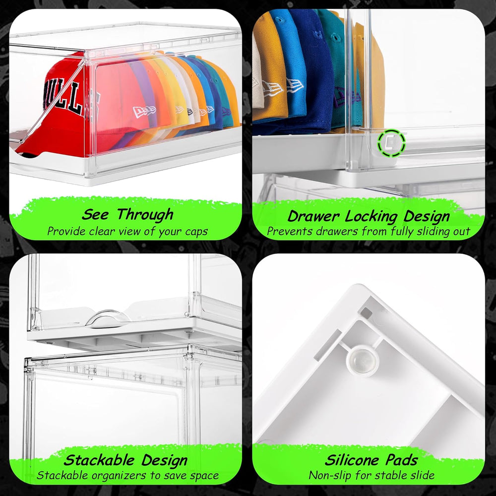 Vtopmart 2 Pack Stackable Baseball Caps Organizer, Each Holds 12 Hats