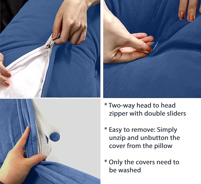 Triangular Reading Bedrest Pillow Large Bolster Cushion Headboard Backrest - Image 7