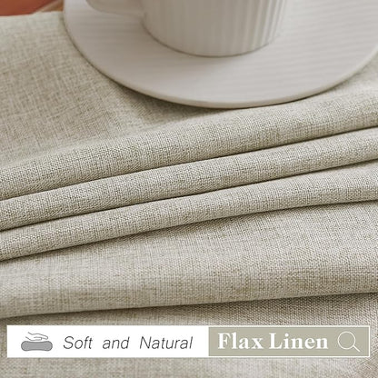 HUTO Pinch Pleated Sheer Curtain Panels 108 Inches Long Linen Texture Light - Image 7