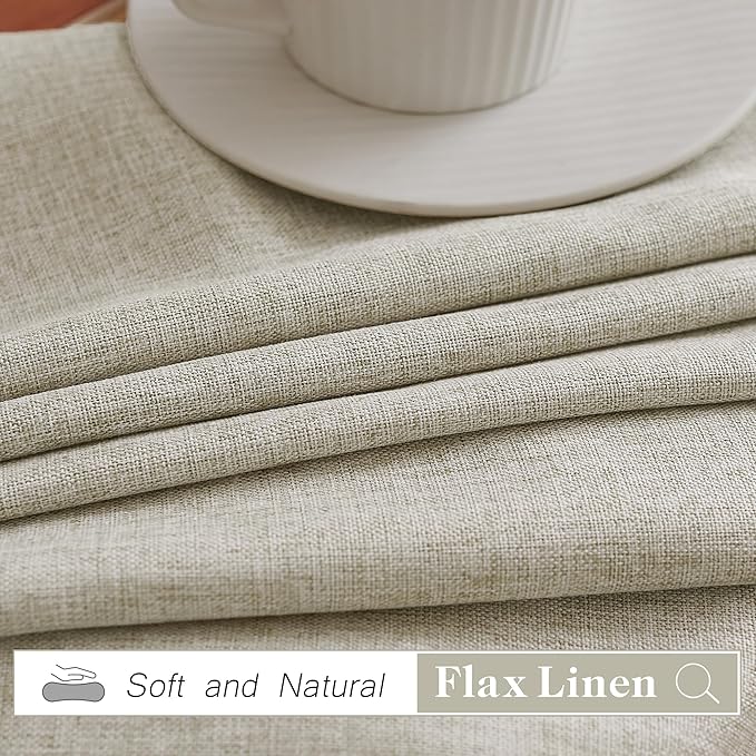 HUTO Extra Wide Pinch Pleated Semi Transparent Curtain, Flax Linen Privacy - Image 7