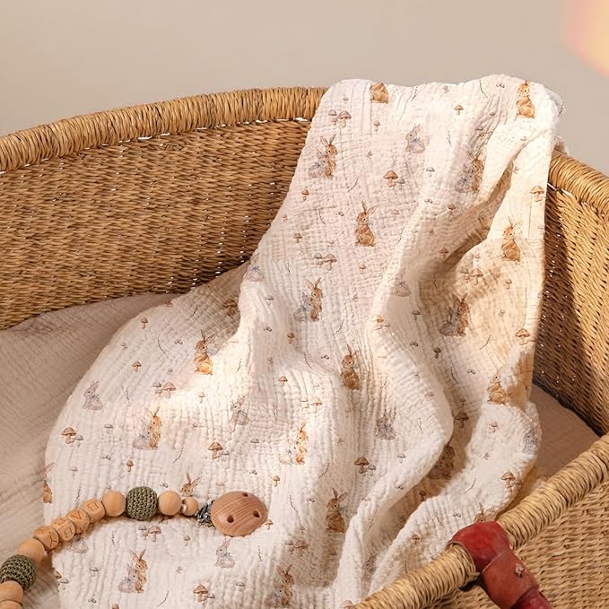 lulumoon Baby Bassinet Sheets Muslin: Cotton Bedside Bassinet Sheets Floral - Image 7