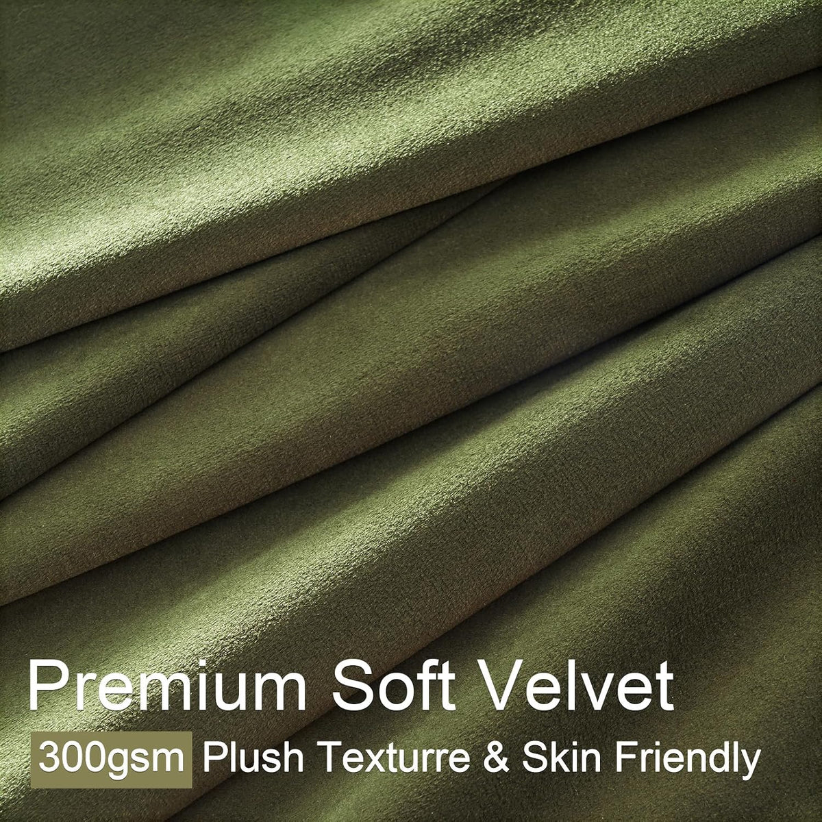 olive green velvet blackout curtains 84 inches 2, close-up detail