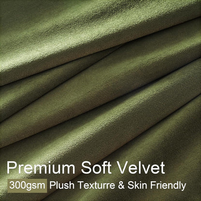 olive green velvet blackout curtains 84 inches 2, close-up detail