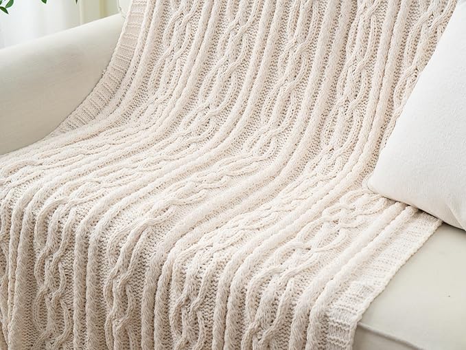 Battilo Cream White Ivory Throw Blanket - Image 9