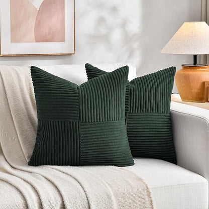 Fancy Homi Set of 2 Dark Green Samll Decorative Throw Pillow Covers 14x14 Inch - Image 5