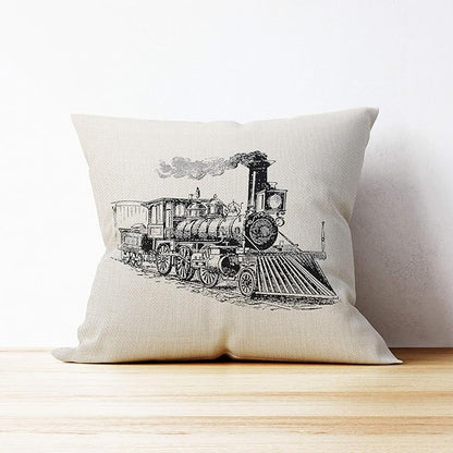 Mancheng-zi Train Pillow, Train Decor Pillow Covers 18x18, Train Pillow Cushion - Image 3