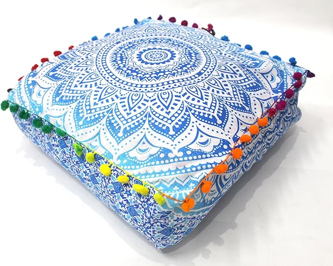 CRAFT KALA 24" Square Large Hippie Mandala Meditation Floor Ottoman Pillow - Image 5