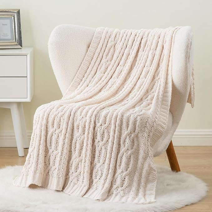 Battilo Cream White Ivory Throw Blanket - Image 2