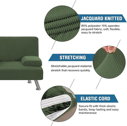 H.VERSAILTEX 4 Pieces Stretch Futon Covers Sofa Bed Slipcover - Image 4