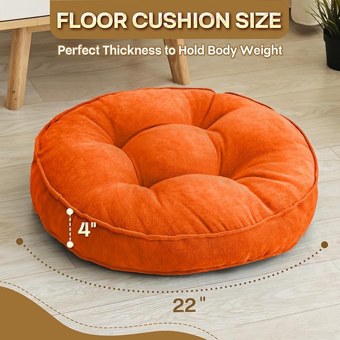 Floor Pillow Set of 2, Memory Foam Floor Cushions - Image 4