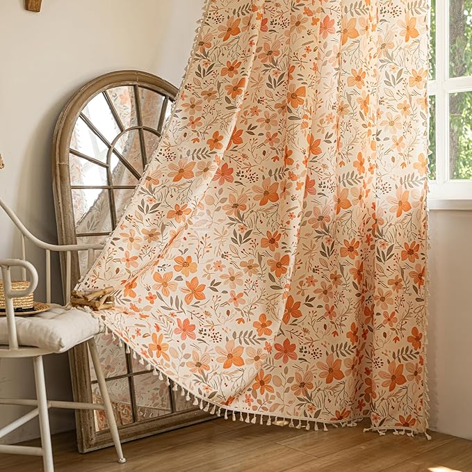 ENJOYBRIDAL Floral 84 Inch Curtains by ENJOYBRIDAL