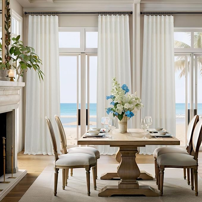 Pitalk Natural Linen Extra Long Curtains 120 Inch Length - Image 6