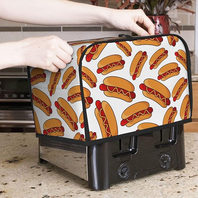 Fun Hot Dog Food 2 Slice Toaster Cover, Waterproof Toaster Dust Cover Bread - Image 2