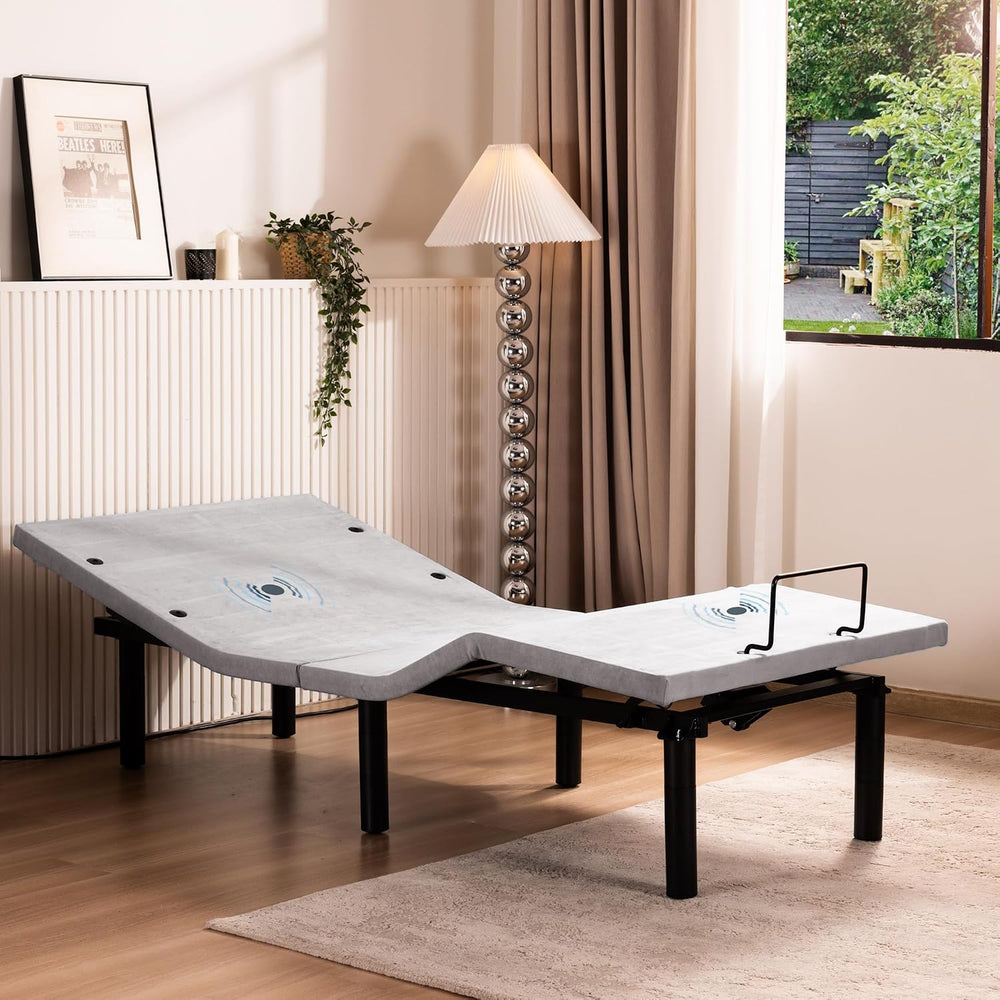 Adjustable Electric Twin XL Bed Base Frame with Massage, USB Type-C Ports, Ze...