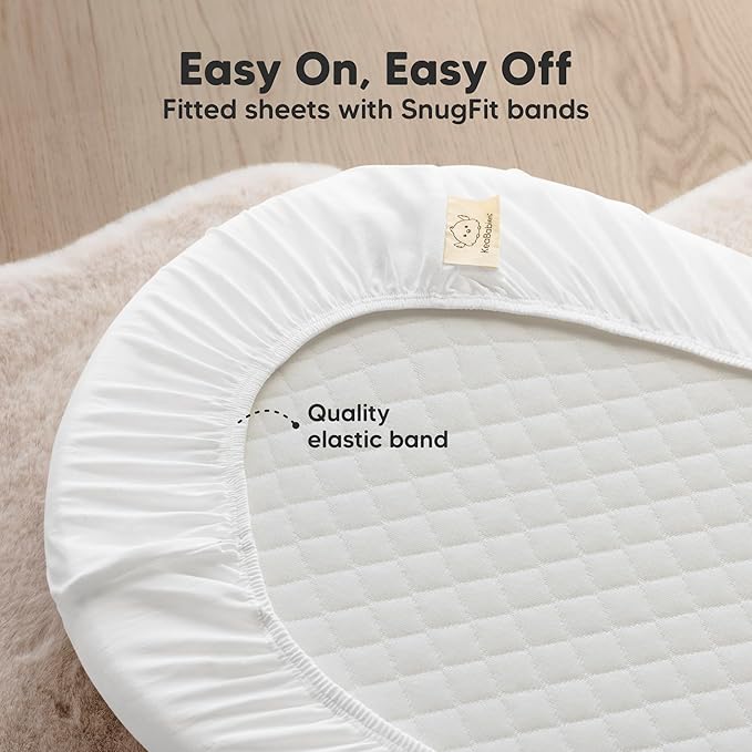 2-Pack Organic Bassinet Sheets for Girls, Boys - Image 5