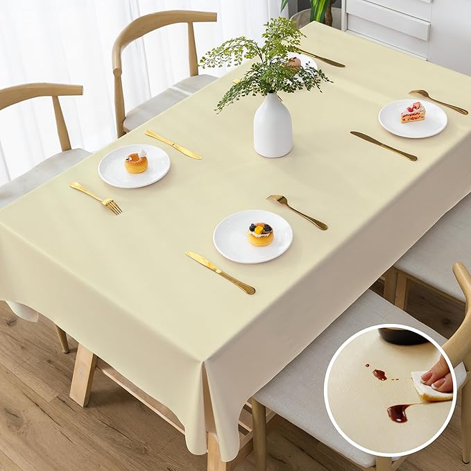 Rectangle Table Cloth, 100% Waterproof Tablecloth Oil Proof Spill Proof Vinyl by Unknown