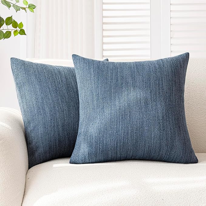 Foindtower Set of 2 Decorative Textured Burlap Linen Throw Pillow Covers by Foindtower