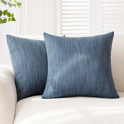 Foindtower Set of 2 Decorative Textured Burlap Linen Throw Pillow Covers by Foindtower
