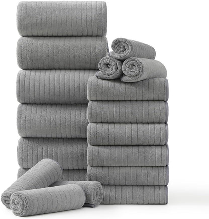 hailea 18 piece family bath towel set include, main product view