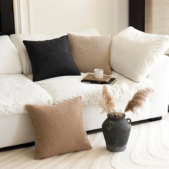 Foindtower Pack of 2, Decorative Textured Boucle Throw Pillow Covers Accent - Image 7