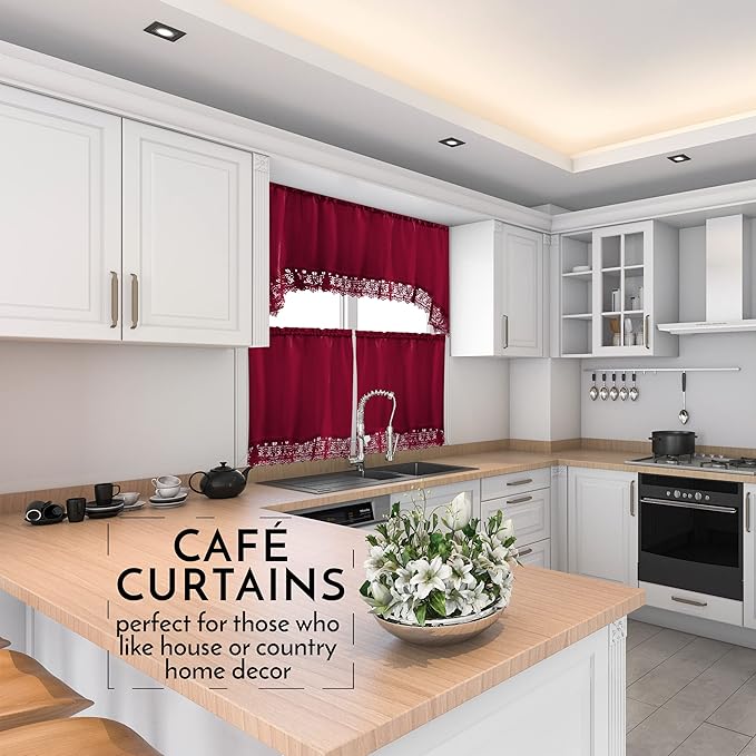 American Linen Café Curtains for Kitchen, Bathroom Curtains - Image 2