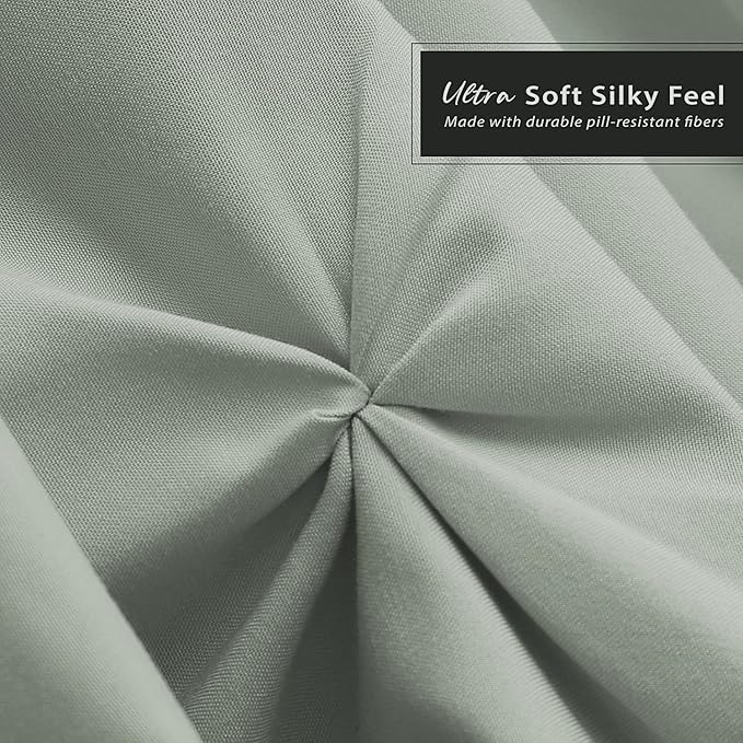 Nestl Sage Green Bed Skirt Cal King Size, Pinch Pleat Cal King Bed Skirt - Image 5