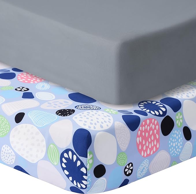 Baby Crib Sheets for Boys Girls, 2 Pack Fitted Crib Sheet for Standard Crib and by GUNTAIL