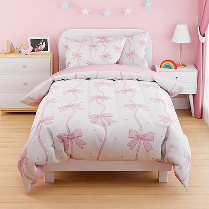 SANDJEST Bow Duvet Cover Sets Twin Size - Image 5