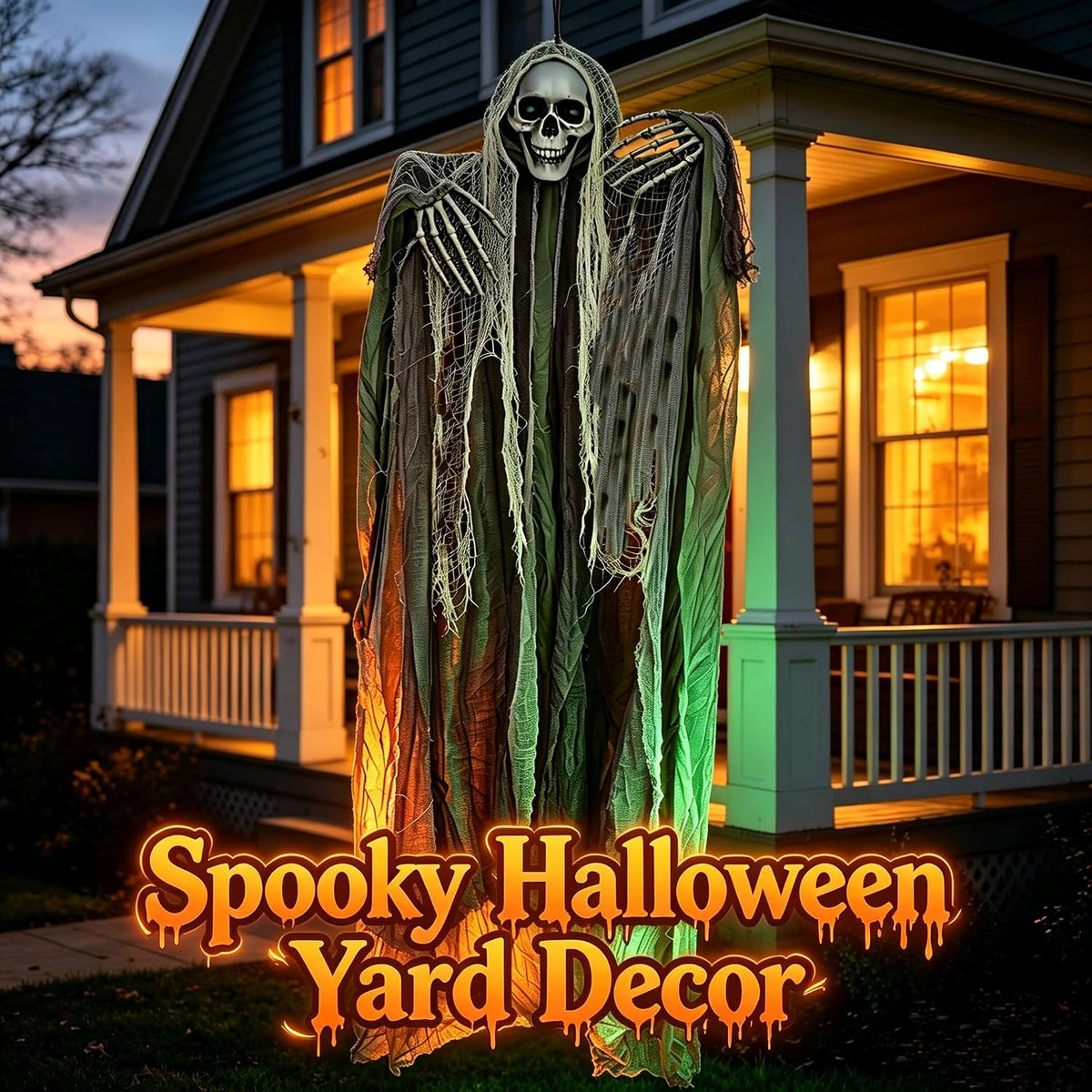 3 Pack Hanging Skeleton Ghosts Halloween Decorations Outdoor Yard Decor