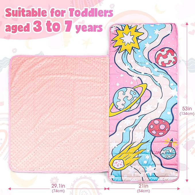 TANOSHII® Toddler Nap Mat with Pillow and Blanket, Portable Kids Sleeping Mats - Image 3