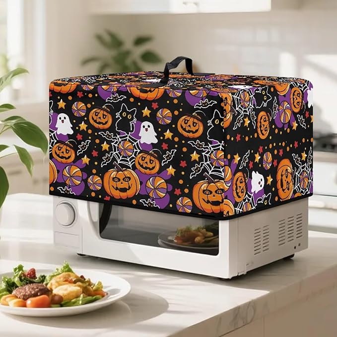 Microwave Oven Grill Cover, Halloween Pumpkin Waterproof Heat-Resistant - Image 3