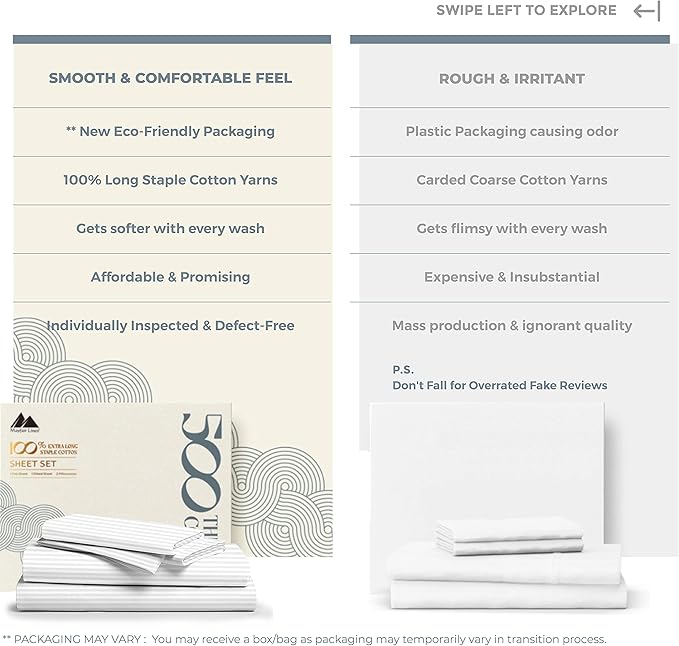 Mayfair Linen 100% Cotton Striped Sheets Twin Size Bed Set - Image 2