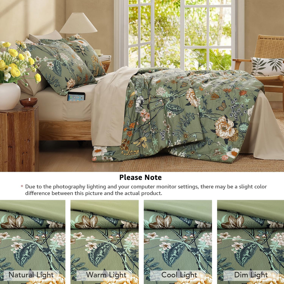full size comforter sets - 7 pieces floral, view 9