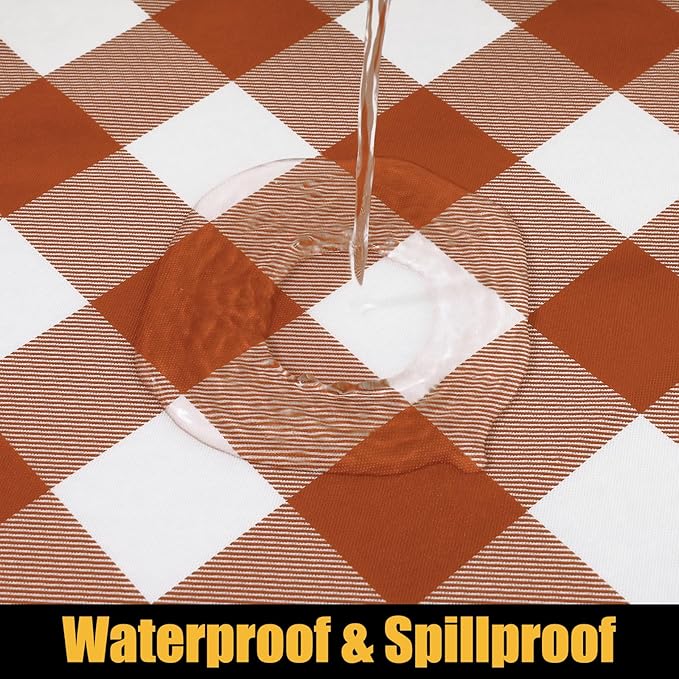 Smiry Rectangle Picnic Table Cloth, Elastic Waterproof Fitted Vinyl Tablecloths - Image 3