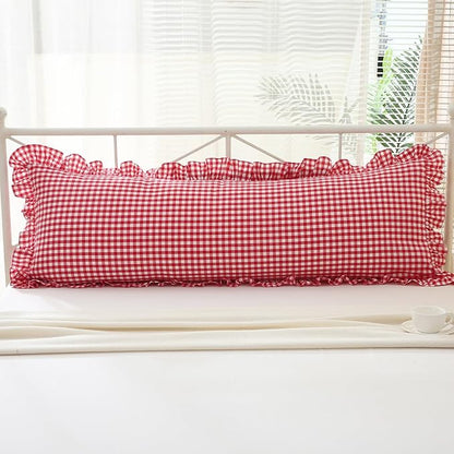 Red White Plaid Gingham Body Pillow Cover - Image 7