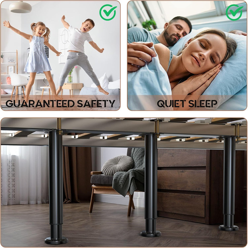Under Bed Metal Support Legs, Adjustable Height Bed Frame Support Leg, Bed Sl...