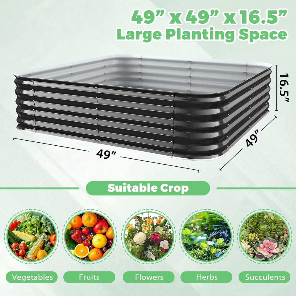 Black Painted Galvanized Metal Raised Garden Bed,Garden Planter Bed Outdoor
