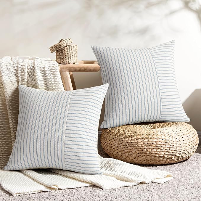 YCOLL Farmhouse Pillow Covers 20x20, Modern Accent Square Throw Pillow Covers - Image 2